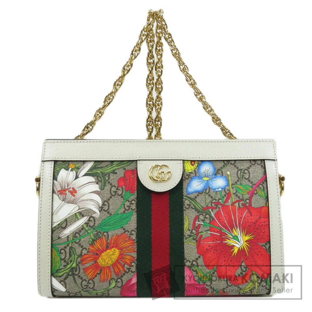 Gucci Chain Shoulder GG Bag Leather